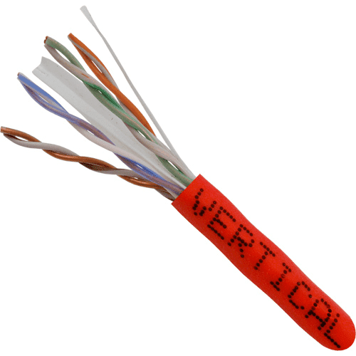 Vertical Cable Red Cat 6 UTP Riser Cable, 1000' Box