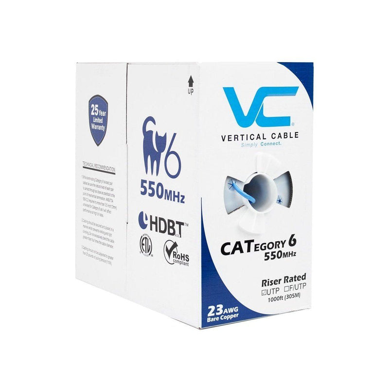TAA-Compliant Blue Cat 6 Riser Cable - 35K' Bulk Lot - Vertical Cable 161-102/BL