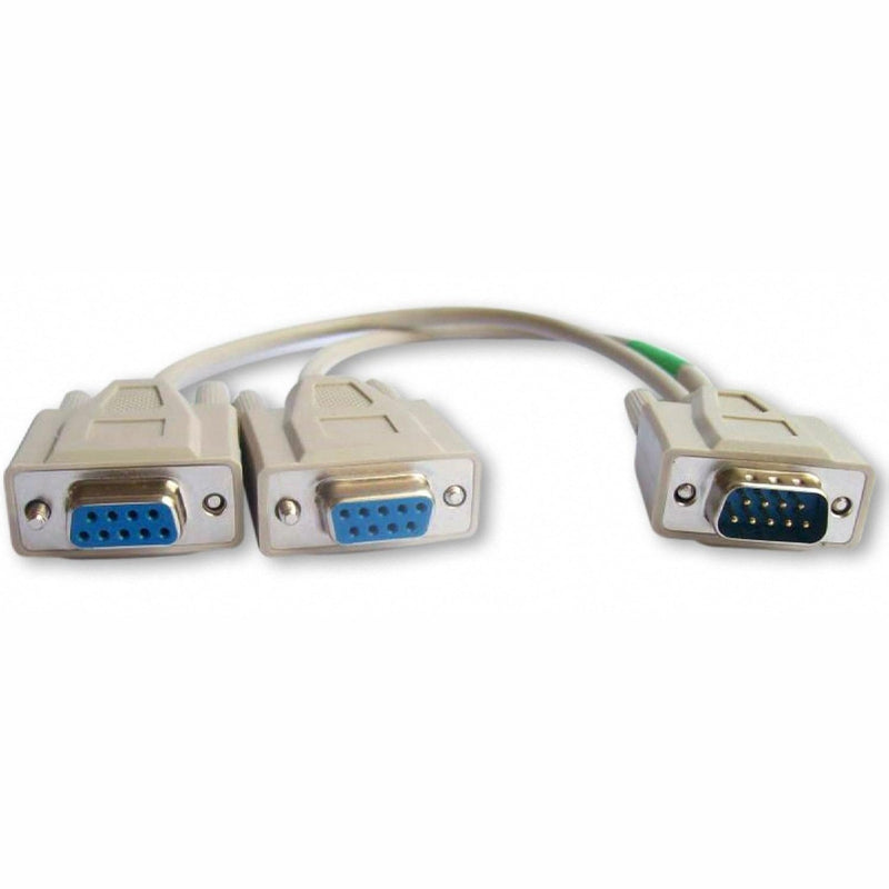 DB9 Male to 2x DB9 Female Serial Cable Splitter