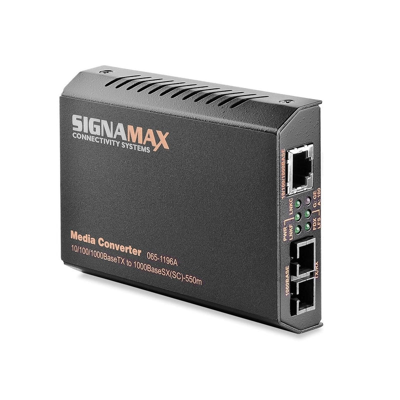 Signamax 10/100/1000TX to 1000SX Media Converter - SC/MM, 2 km Range - FO-065-1196AED