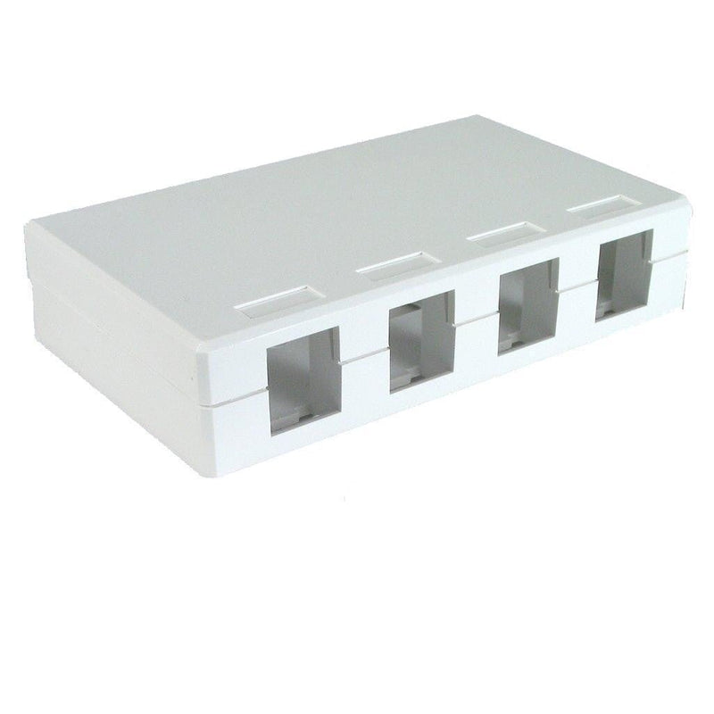 4 Port White Surface Box