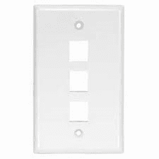 3 Port White Wall Plate