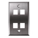 4-Port Stainless Steel Wall Plate