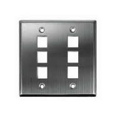 6-Port Stainless Steel Wall Plate