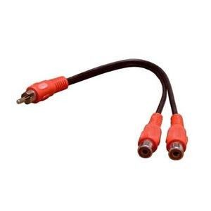 6in RCA Plug to 2-RCA Jack Y Audio Patch