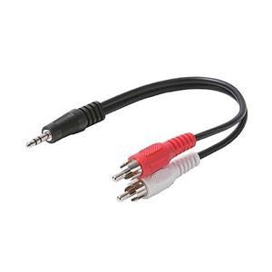 6in 3.5mm Stereo Plug to 2-RCA Plug Y Cable