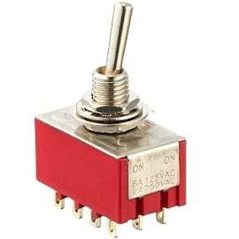4PDT, ON-ON, Mini Toggle Switch