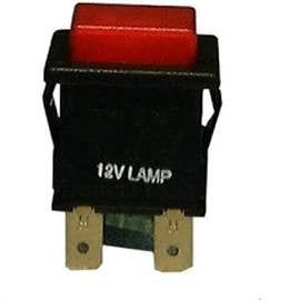 SPST, ON-OFF, 12V Lighted Mini Push Button Switch, Red