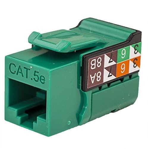 CAT5E Data Grade Keystone Jack, RJ45, 8×8, Green