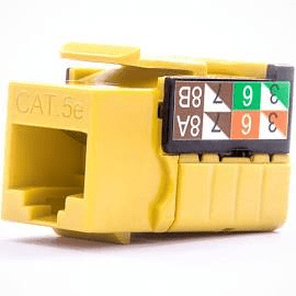 CAT5E Data Grade Keystone Jack, RJ45, 8×8, Yellow