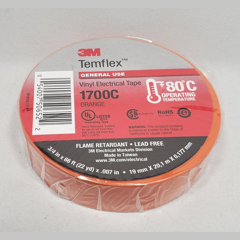 3M™ 3M1700C, Temflex™ Vinyl Electrical Tape 1700, Orange