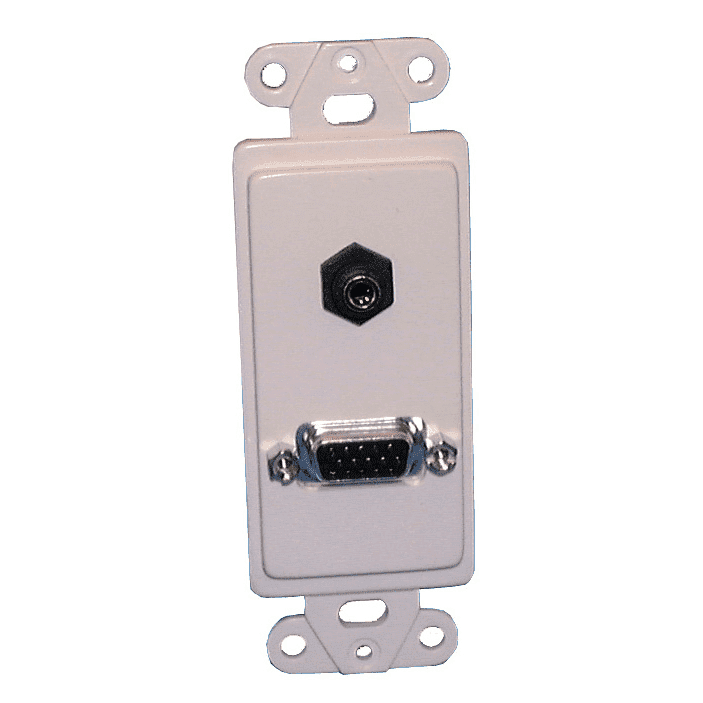 Wall Plate, HD15-3.5mm Stereo Jack, Designer Style, White