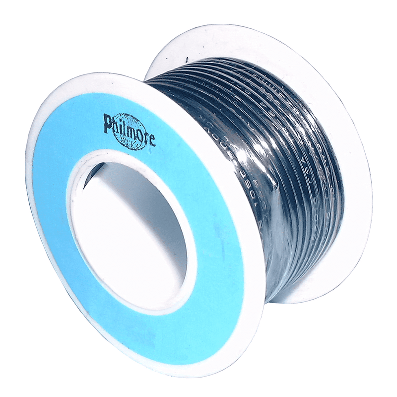 22 AWG Solid Copper Wire, Black, 100 ft.