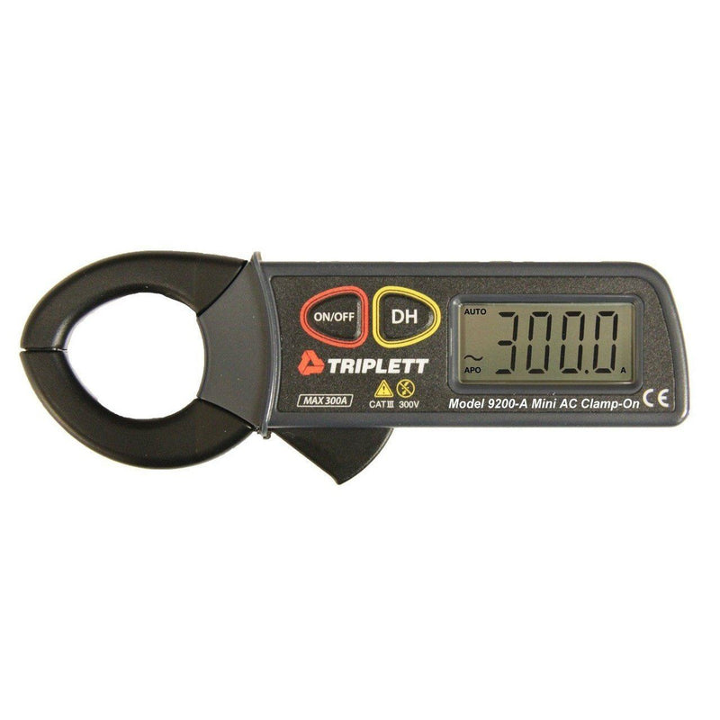 3 ¾ DIGIT 4000 COUNT MINIATURE 300A AC CLAMP-ON METER: CAT III 300V