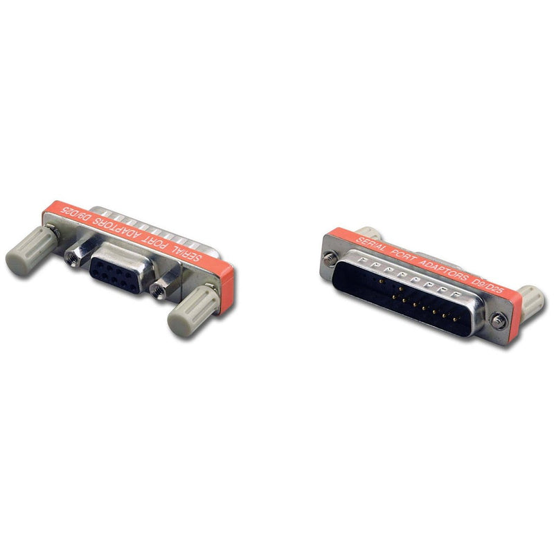 25 pin D-Sub Male to 9 pin D-Sub Female Low Profile Serial Port Adapter