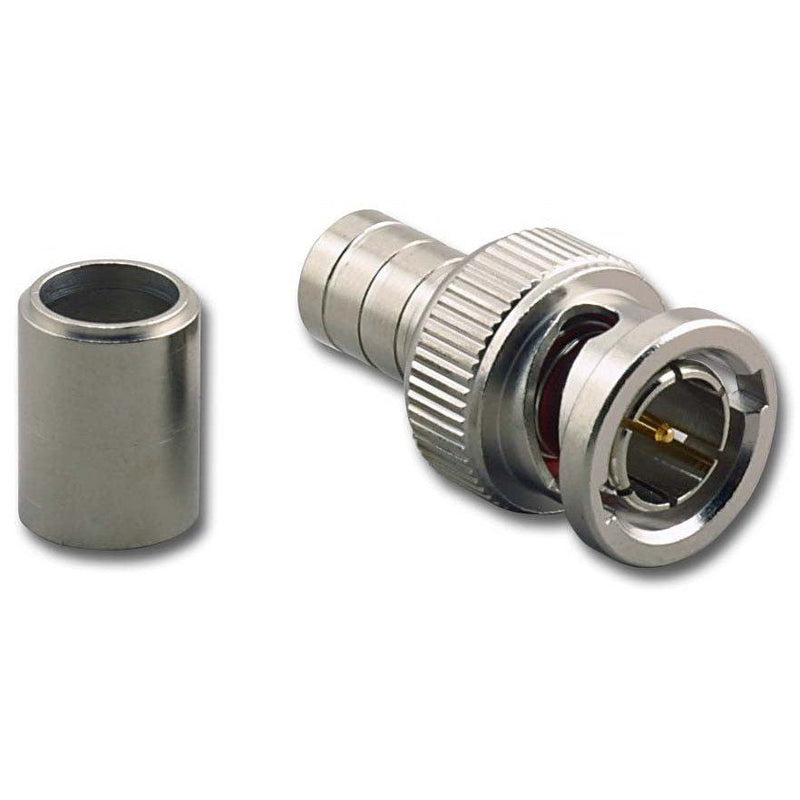 BNC Male 2 Piece Crimp Connector for RG-6 Coax Cable