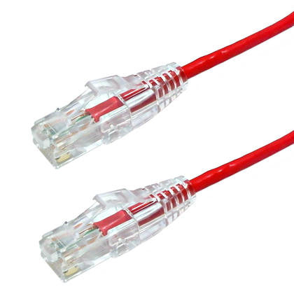 DC-56NP-1'RDTB Cat 6A Shielded Mini Patch Cable 1ft RED