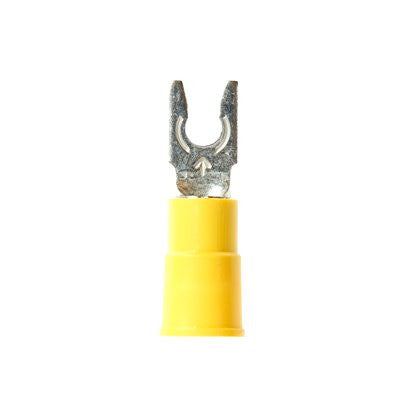 12-10AWG Vinyl Insulated Locking Fork Terminal for #6 Stud, 50/pack