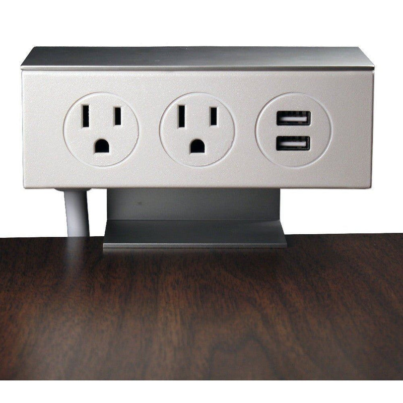 Deskmount Dual-Power Outlets with Dual-USB 2.1Amp Charger