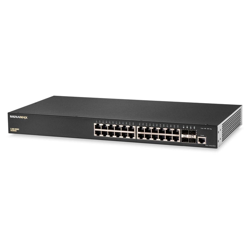 Signamax C-300 Managed Gigabit Switch | 24-Port, 4 SFP | Enhanced Network Security