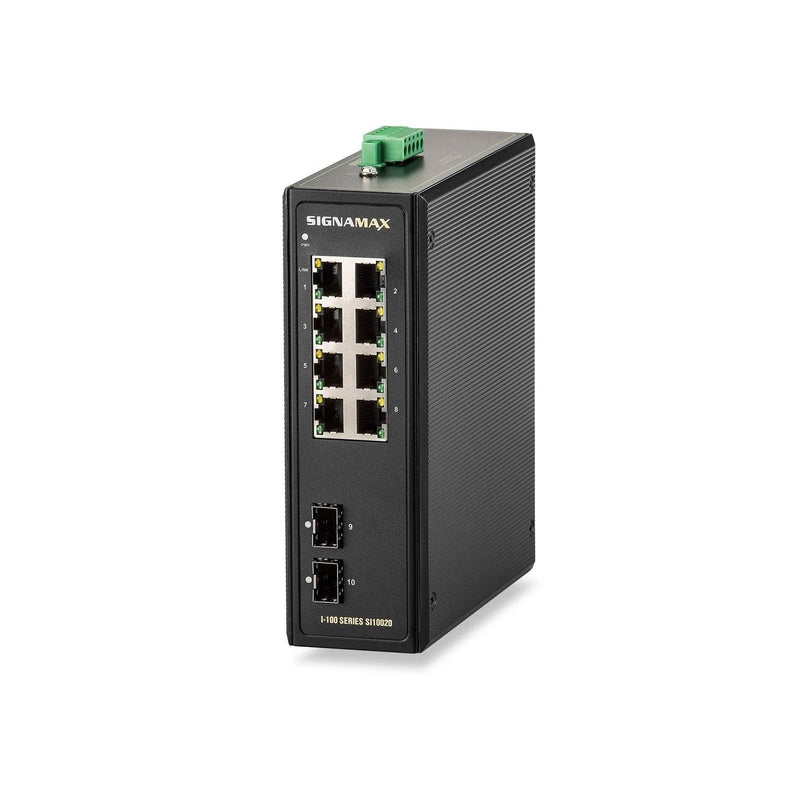 I-100 8 Port Industrial Gigabit Switch with 2 SFP Ports - Signamax FO-SI10021