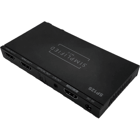 1 in 2 Out HDMI 2.0b 18Gbps Scaling Splitter with Audio Extraction