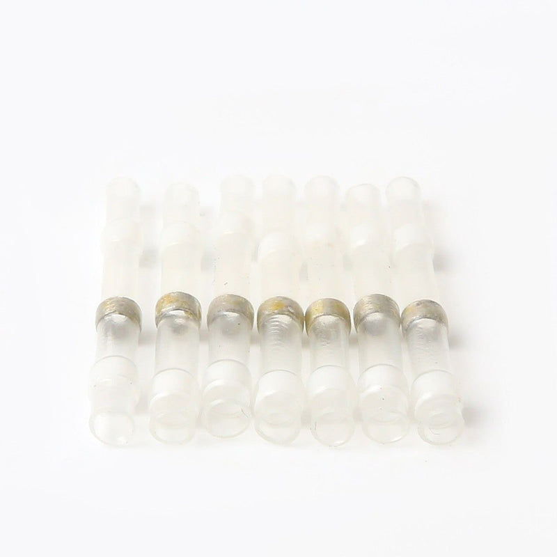 26-24 AWG White Solder Seal Butt Connectors, 50-pack