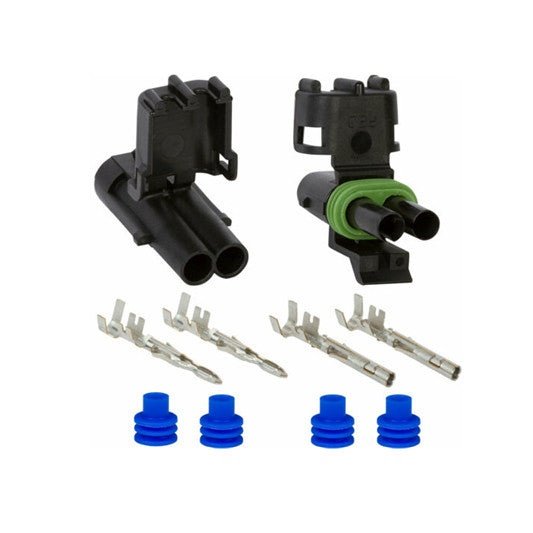 2-pin Weather Pack Sealed Connector Set, Male and Female