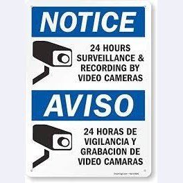 12in. x 14in. Aluminum CCTV Security Sign