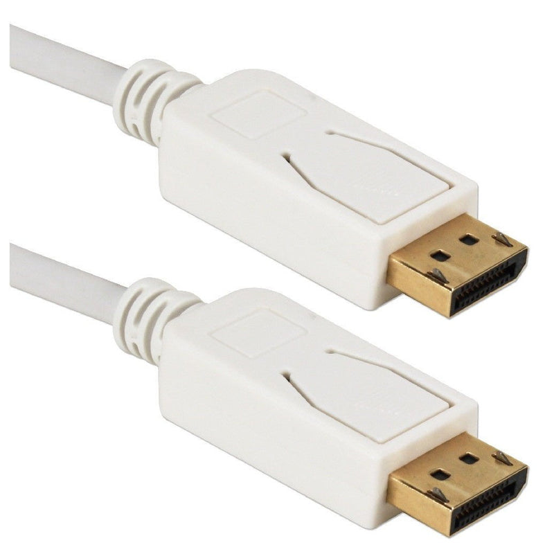 White DisplayPort Male to Male 6 ft