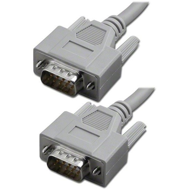 9 Pin D-Sub RS-232 Serial Cable, Male to Male - 10 Feet