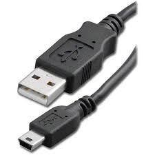 5' USB 2.0 A Plug To Mini B Plug, 28 AWG Power Cable