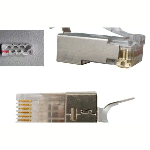 Cat 6/6A Shielded Modular Plugs with Loading Bar – Bag of 100