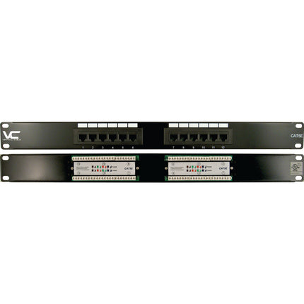 CAT5E 12‑Port Rack‑Mount Patch Panel