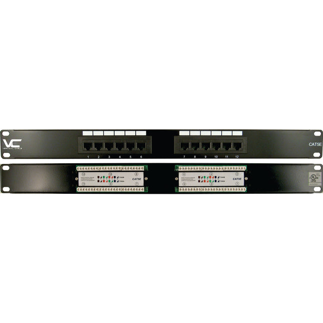 CAT5E 12‑Port Rack‑Mount Patch Panel