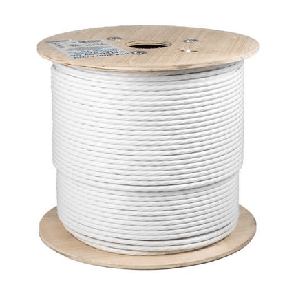 Cat 6A Shielded Riser UTP Cable, 1000' Bulk Spool, White