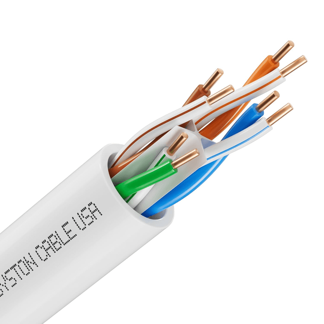 Cat5e 350MHz 24AWG 4-Pair UTP Riser Cable – White, 1000ft