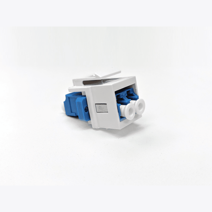 LC Singlemode Duplex Fiber Keystone Coupler – White