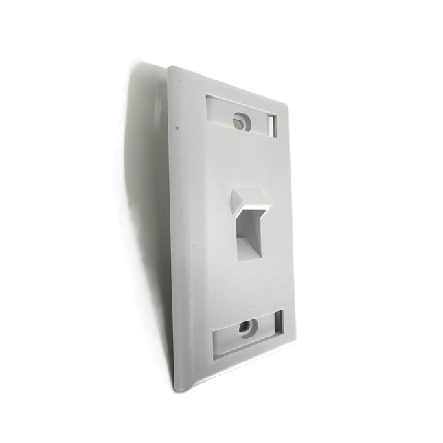 1-Port Angled ID Wall Plate - white