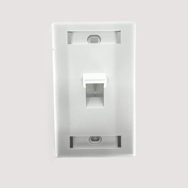 1-Port Angled ID Wall Plate - white