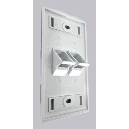 2-Port Angled-Port ID Window Wall plate - white