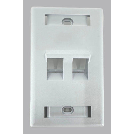 2-Port Angled-Port ID Window Wall plate - white