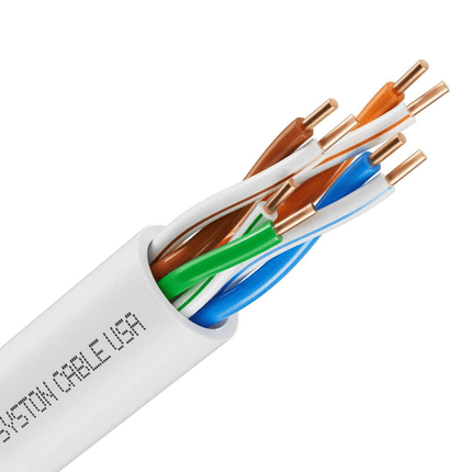 WHITE Cat 6E 600MHz w/spline 23/4pr UTP CMR/CL2R/FT4 1000ft RhinoPac® Box