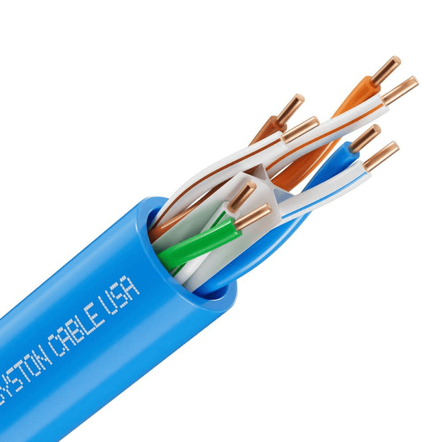 Syston CAT 6E 600MHz UTP Plenum Cable – Blue, 1000 ft