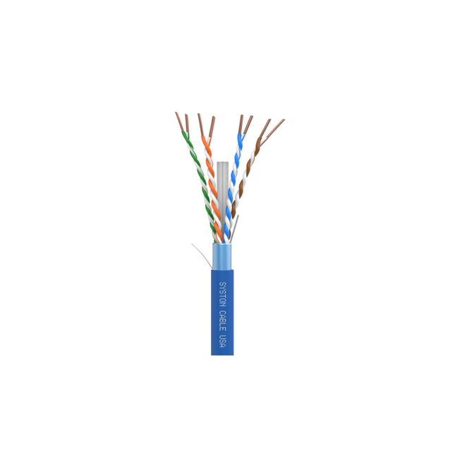 Cat6A+ 700MHz 23AWG Shielded Plenum Cable – Blue, 1000ft