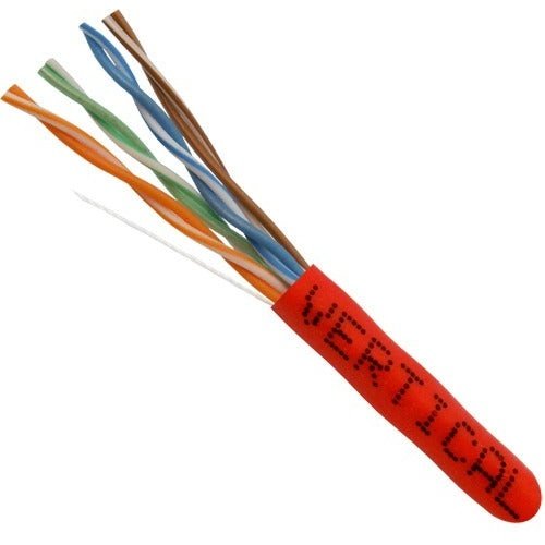 Vertical Cable RED Bulk Cat 5e UTP Riser Cable, 1000' Box