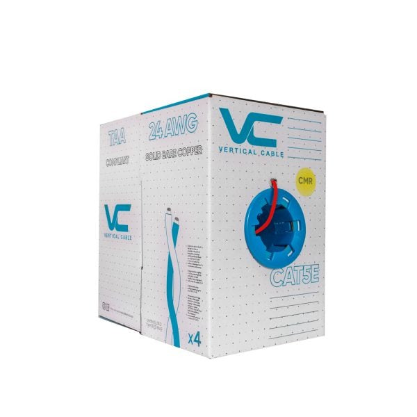 Vertical Cable RED Bulk Cat 5e UTP Riser Cable, 1000' Box