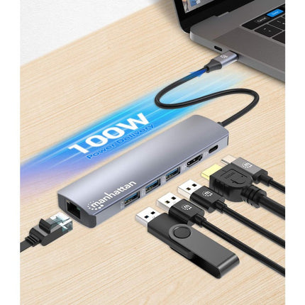 USB-C Power Delivery 6-in-1 4K Docking Station / Multiport Hub