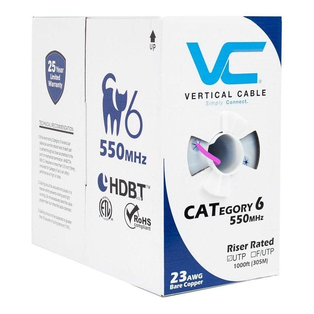 Vertical Cable 161-107/PR - BULK LOT 35K' - TAA-Compliant Cat 6 Riser Cable, Purple