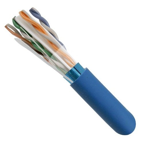 Cat 6A Shielded PLENUM UTP Cable, 1000' Bulk Spool, Blue